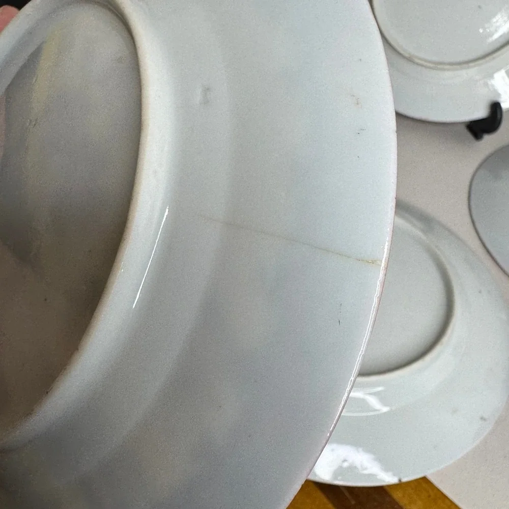 Vintage 5-Pc Kutani Japanese Eggshell Porcelain Teacup & Bread‎ Plates Gold Gilt